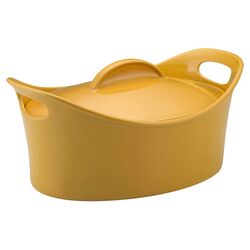 Rachael Ray Bubble & Brown 4.25 Qt. Casserole in Yellow