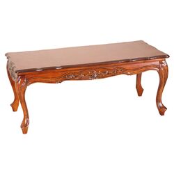 Carved Wood Coffee Table in Light Cherry