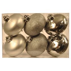 Smooth Onion 6 Piece Ornament Set in Silver