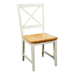 Virginia Side Chair in White & Natural (Set of 2)