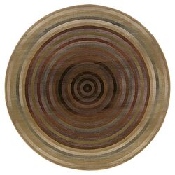 Guilds Tan Spiral Contemporary Round Rug