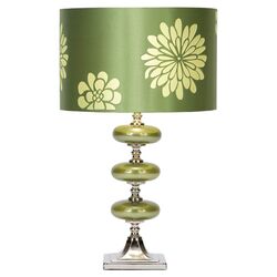 Seymour Table Lamp in Green & Silver (Set of 2)