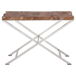 Achill Console Table in Brown & Silver