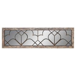 Wood & Metal Wall Mirror Décor in Distressed Natural