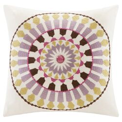 Vineyard Paisley Square Pillow in White