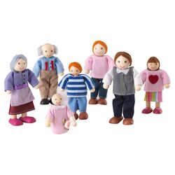 7 Piece Caucasian Doll Family Set