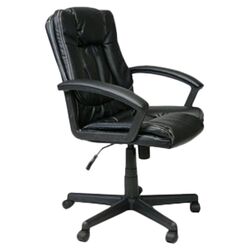 Mid Back Executive Office Chair in Black with Arms