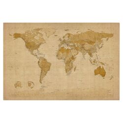 Antique World Map Canvas Art