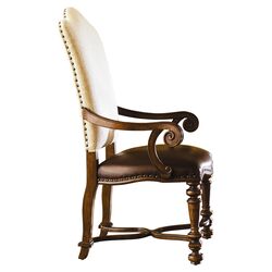 Bolero Upholstered Back Arm Chair in Cherry (Set of 2)