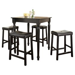 5 Piece Counter Height Dining Set in Black
