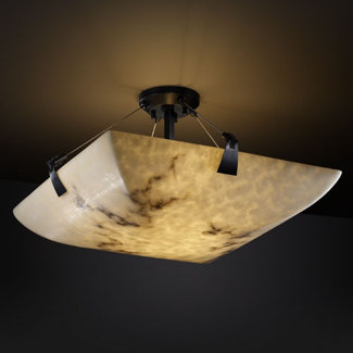 Justice Design Group LumenAria Tapered Clips 3 Light Semi Flush Mount