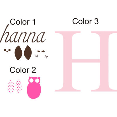 Alphabet Garden Designs Hanna's Owl Wall Decal