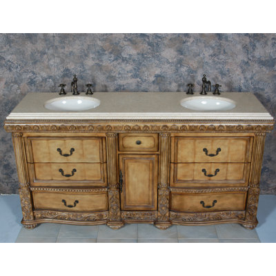 Global Treasures Caroline 72" Double Bathroom Vanity
