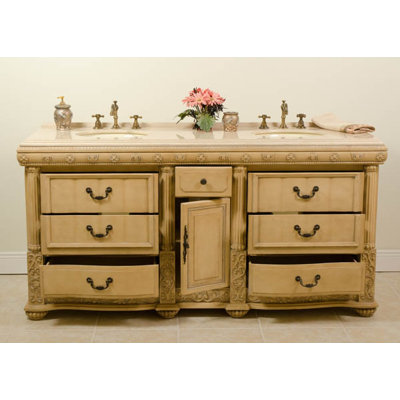Global Treasures Caroline 72" Double Bathroom Vanity