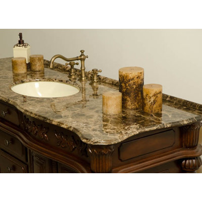 Global Treasures Manchester 62" Single Bathroom Vanity in Mahogany