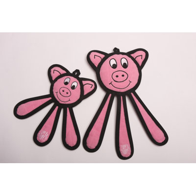 Tuff Enuff Dangles Pig Dog Toy in Pink