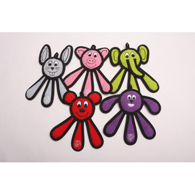 Tuff Enuff Dangles Pig Dog Toy in Pink