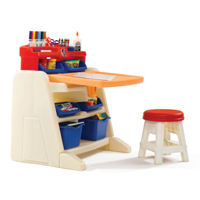 Step2 Flip and Doodle Easel Desk with Stool