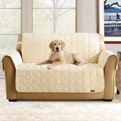 Sure-Fit Soft Suede Pet Loveseat Cover