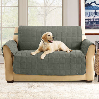 Sure-Fit Soft Suede Pet Loveseat Cover