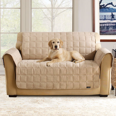 Sure-Fit Soft Suede Pet Loveseat Cover