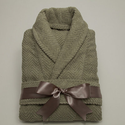 Linum Home Textiles Luxury Hotel & Spa Collection Herringbone Weave 100% Turkish Cotton Unisex Bathrobe