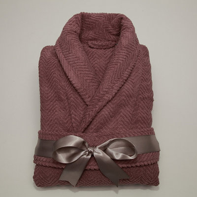 Linum Home Textiles Luxury Hotel & Spa Collection Herringbone Weave 100% Turkish Cotton Unisex Bathrobe