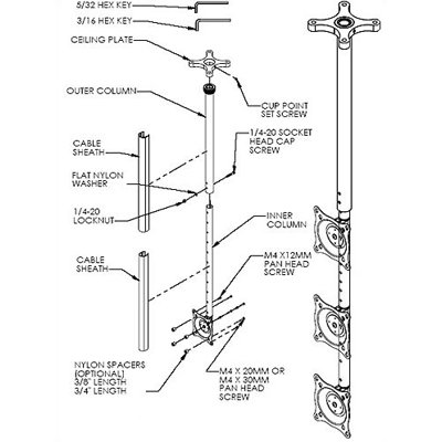 Chief Manufacturing Small Flat Panel Ceiling Mount Kit for 10" - 26" TVs