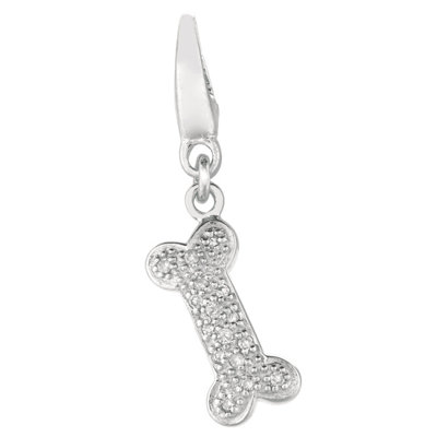 Dog Bone Charm in Sliver