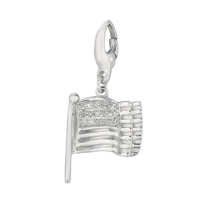 EZ Charms Diamond American Flag Charm