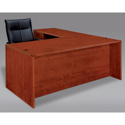 DMI Office Furniture Fairplex Right Executive Corner Desk with Grommet Holes