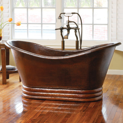 Native Trails, Inc. Aurora Hand Hammered Copper Slipper Bathtub