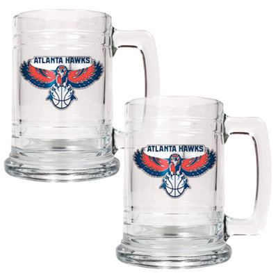 Great American Products NBA 15oz Glass Tankard 2 Piece Set - Primary Logo