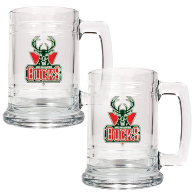 Great American Products NBA 15oz Glass Tankard 2 Piece Set - Primary Logo