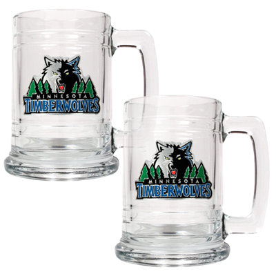 Great American Products NBA 15oz Glass Tankard 2 Piece Set - Primary Logo