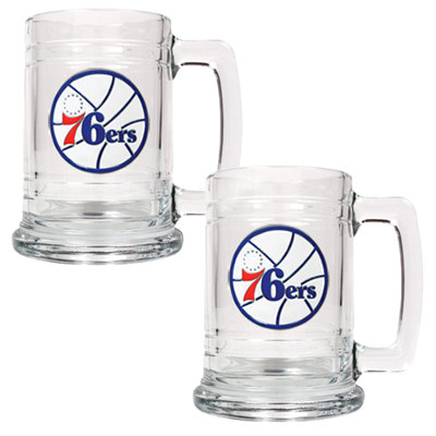 Great American Products NBA 15oz Glass Tankard 2 Piece Set - Primary Logo