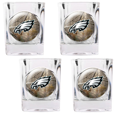 Great American Products NFL Open Field 4 Piece Square Shot Glass Set