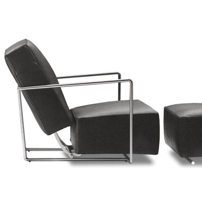 sohoConcept Elegant Leather Chair and Ottoman