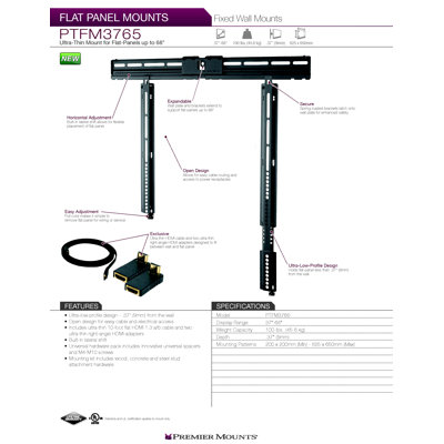 Premier Mounts Ultra-Thin for Flat-Panels Mount