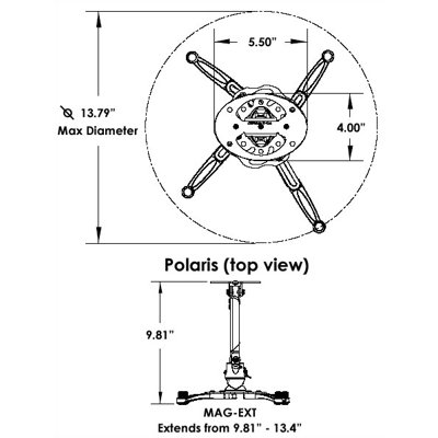 Premier Mounts Polaris Universal Projector Mount (Extension Model)