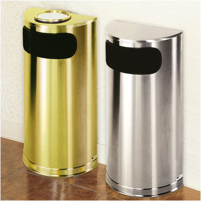 Rubbermaid Commercial Products European Designer Metallic Half Round Receptacle