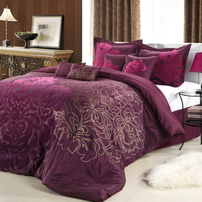 Luxury Home Tramore 12 Piece Faux Silk Bed in a Bag