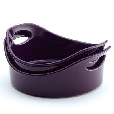 Rachael Ray Stoneware 2 Piece Open Baking Dish Set