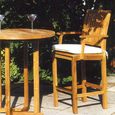 Barlow Tyrie Teak Monaco Carver Dining Arm Chair with Cushion