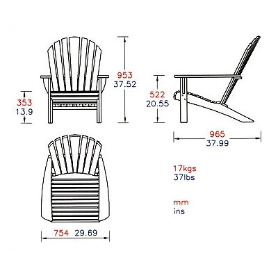 Barlow Tyrie Teak Adirondack Seating Set