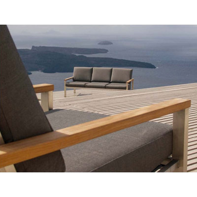 Barlow Tyrie Teak Equinox Deep Seating Sofa with Cushions