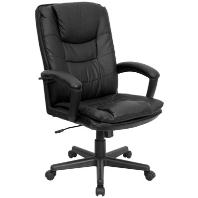 Flash Furniture High-Back Leather Executive Chair with Double Padded Cushions