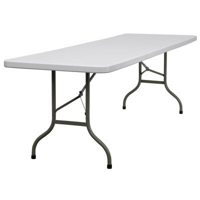 Flash Furniture Blow Molded Plastic Folding Table in Granite White