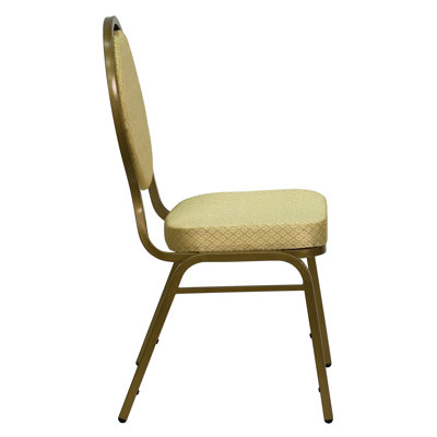 Flash Furniture Hercules Series Teardrop Back Stacking Banquet Chair With Gold Frame