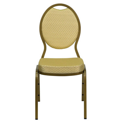 Flash Furniture Hercules Series Teardrop Back Stacking Banquet Chair With Gold Frame